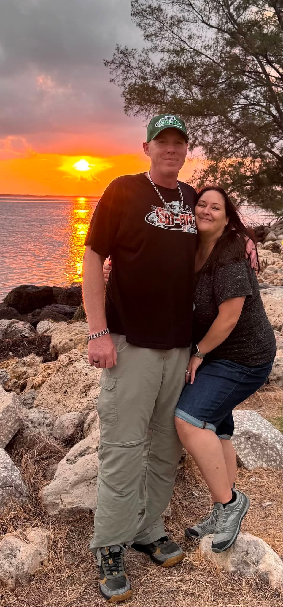 DJ Natural Nate® and Jiggabot at sunset by the water in Florida, The-Lost-Art™ shirt