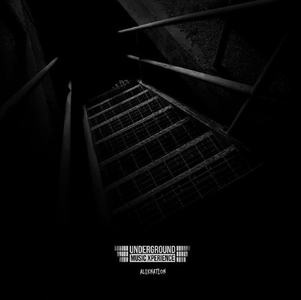 Alienation, UMX002, Underground Music Xperience, Netherlands February 2017, industrial staircase cover artwork
