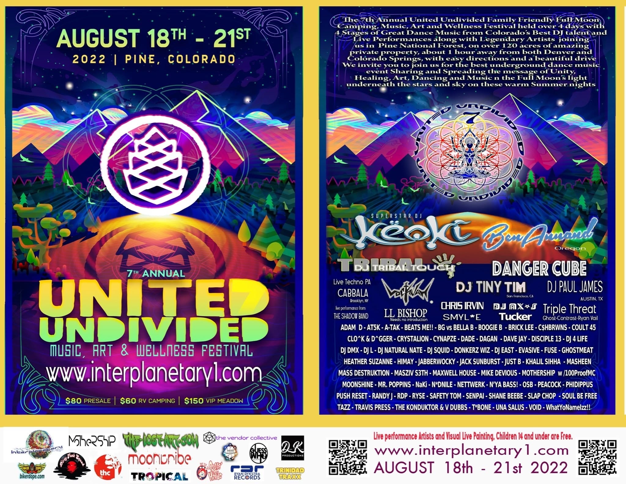 Original show flier, Colorado Underground Electronic Music Event: 2022 (B)
